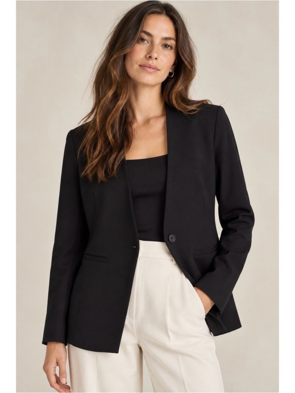 SPANX Black Single-Button Tailored Blazer